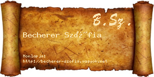 Becherer Szófia névjegykártya